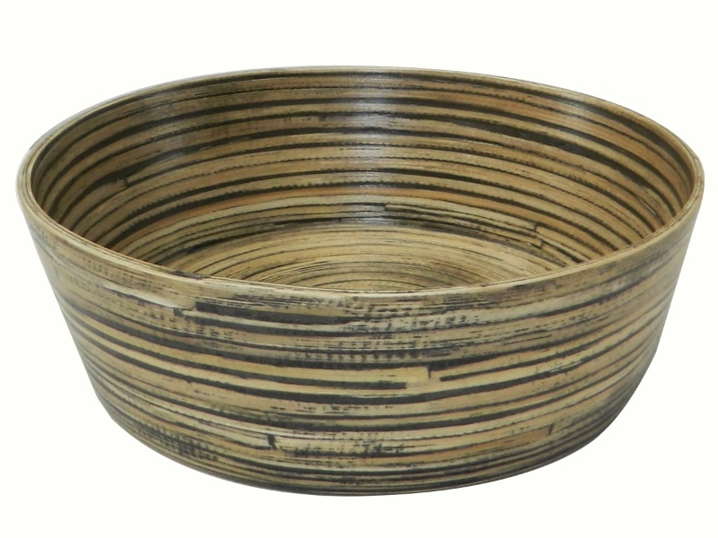 Elite Bamboo Bread Bowl with Antique Black Finish - Sustainable Kitchen Serveware